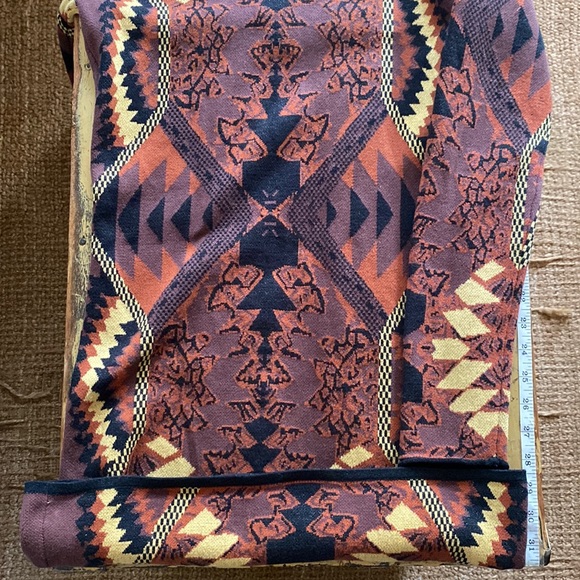 FREE PEOPLE SWEATER DRESS BOHO STRETCH BOHEMIAN PATTERN LONG SLV BODYCON DRESS L - Picture 13 of 17